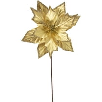 Northlight 24" Metallic Gold Sequin Poinsettia Christmas Stem Spray