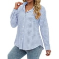 thumbnail image 4 of Fantaslook Plaid Button Down Shirts for Women Dressy Casual Long Sleeve Shirts Collared Work Blouses Tops, 4 of 10