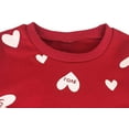 thumbnail image 5 of Conjunto de ropa para niñas pequeñas, conjunto de sudaderas y leggings de forro polar con estampado de corazones, 5 of 5