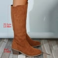 thumbnail image 6 of Viluyesy Womens Knee High Boots, Side Zipper Round Toe Chunky Low Heels Fashion Suede Tall Boots Brown US7, 6 of 9