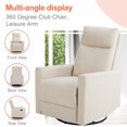 thumbnail image 2 of Aukfa Manual Recliner Chair, 360 Degree Swivel Armchair with Storage for Living Room, Linen, Beige, 2 of 6