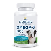 Nordic Naturals Omega-3 Pet, Soft Gels for Dogs, EPA & DHA, Fish Oil, 90 Ct