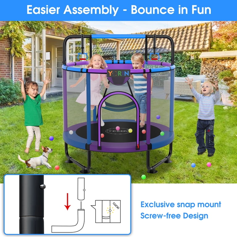 YORIN Trampoline for Kids, 65'' Toddler Mini Trampoline with