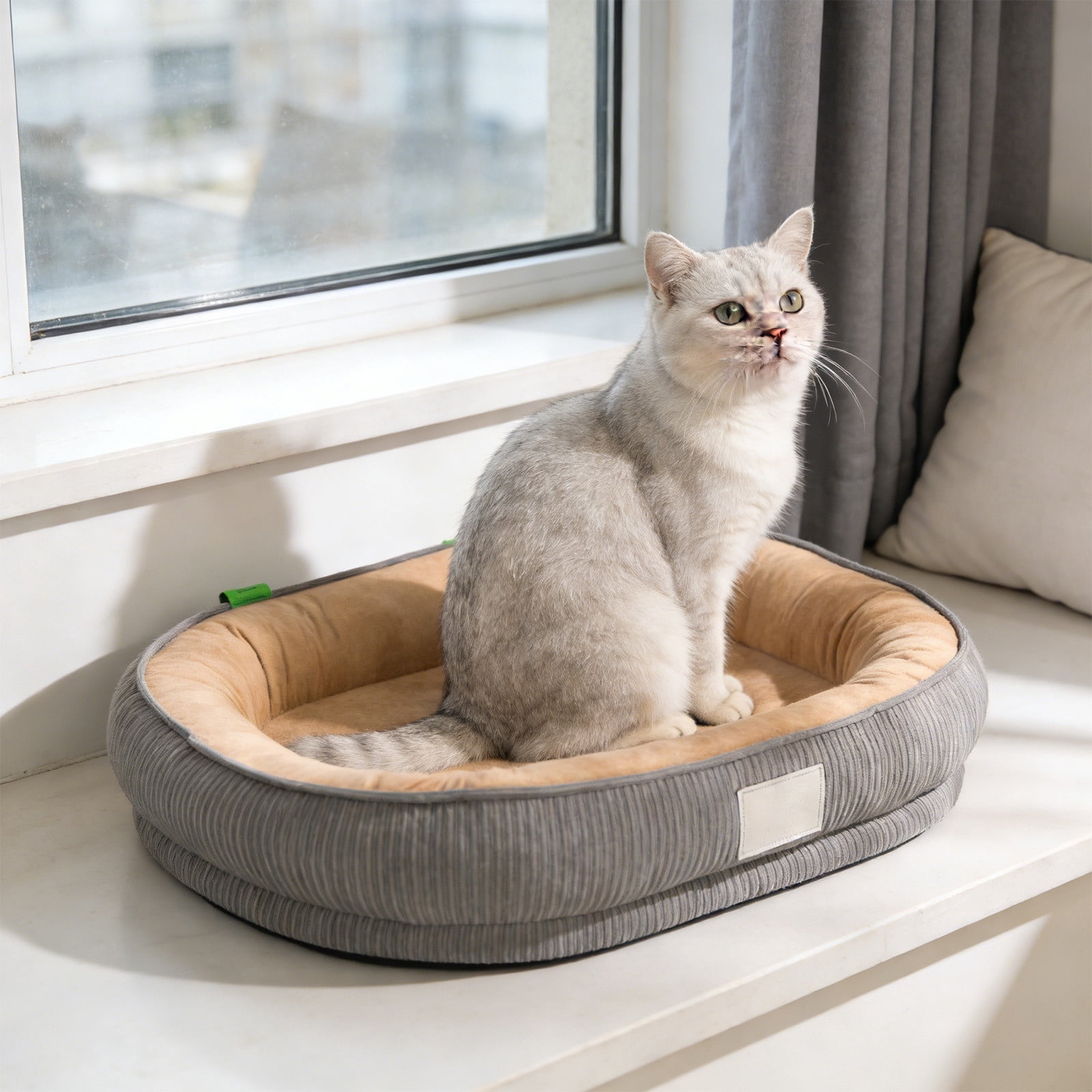 Orthopedic Dog Bed with Removable Cover Washable, Supportive Pet Sofa Mat for Small Medium Dogs Cats, Thick Soft Crate Pad Indoor Sleeping Bed Non Slip Base Durable Use
