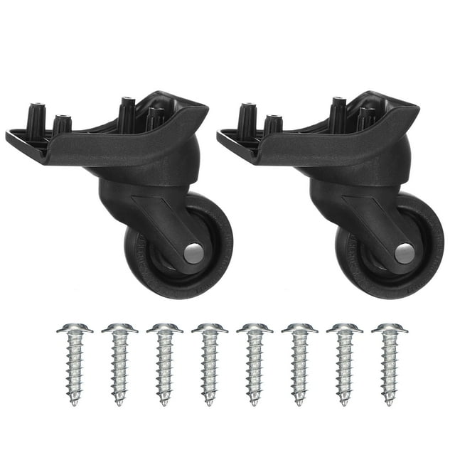 Uxcell 1 Paire de Roues de Valise Remplacement Roues de Valise Roulette Réparation pour Valise Roue Pivotante Noir (3.6x4.2x3.3x4.2 cm)