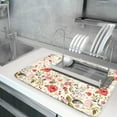 thumbnail image 5 of Shabby Flora Dish Drying Mats 18x24, Watercolor Flowers Roses Petals Dots Leaves Buds Spring Season Theme, Countertop Mat Absorbent Drainer Dry Pad,Vintage Elegant Pink Kitchen Bar Decor, 5 of 6