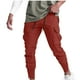 thumbnail image 1 of Pantalones largos para hombre, de color liso, elásticos, ajustados al tobillo, informales, deportivos, transpirables, para hombre, 1 of 3