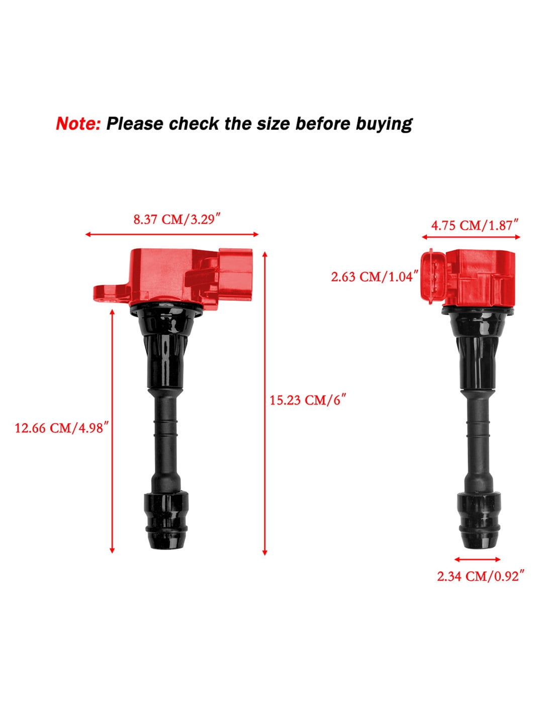 Set of 6 ISA Red Ignition Coils and Spark Plugs Compatible with 2008-2017 Nissan Maxima 3.5L Replacement for UF349