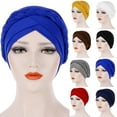thumbnail image 3 of Sunjoy Tech Women Solid Color Hat Cap Ethnic Bohemia Pre-Tied Braid Hair Cover Wrap Muslim Hijab Turban Headwear, 3 of 8