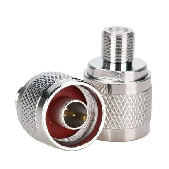N-Type Male Plug to F Female Jack RF Adapter Barrel Connector (One Piece)