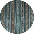 thumbnail image 1 of Ahgly Company Indoor Round Oriental Light Blue Traditional Area Rugs, 5' Round, 1 of 4