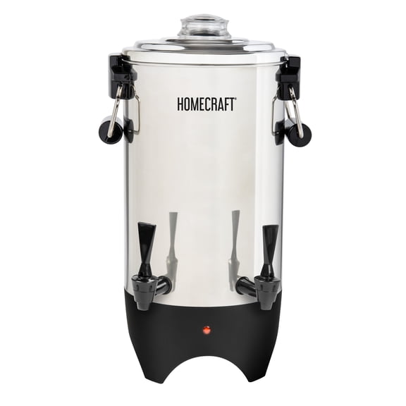 HomeCraft 45-Cup Coffee Brewer, 1000W Quick-Brewing Coffee Urn and Electric Coffee Pot, Stainless Steel