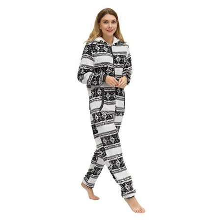 

Women S Sleepwear Women S Fleece Pajamas Sleepwear Christmas Pajamas Hooded Jumpsuit Rompers Clubwear Nightwear Plush Onesie Christmas Costumes for Women Polyester Multicolor S