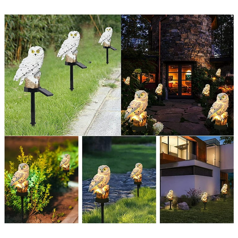 Genkent 2 Pcs Solar Lights LED Garden Owl Solar Lights Outdoor Decorative  Waterproof Stake Lights Brown for Walkway Yard Lawn Landscape Holiday  Outdoor Christmas Halloween Decorations 