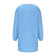 thumbnail image 4 of Lovskoo Women's Fuzzy Fleece Dress Long Sleeve Oversized Baggy Loose Pullover Solid Color Tunic Mini Sweater Dress 2025 Trendy Spring Fall Outfits C-Blue, 4 of 6