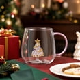 thumbnail image 6 of Glass Christmas Tree Mug, Transparent 3D Design Beverage Cup, Holiday Gift Cup, 6 of 7