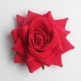 thumbnail image 3 of 10 rosas artificiales de terciopelo de colores para decoración de bodas y fiestas de Navidad. rojo, 3 of 9