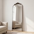 thumbnail image 3 of ‌Auromir‌ 21"x64" Arched Full Length Vintage Mirror Antique Floor Mirror with Baroque Style, Antique Bronze, 3 of 5