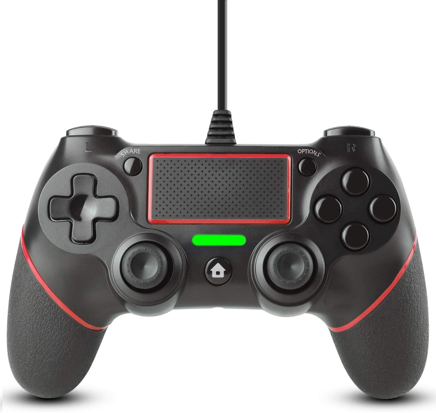 Wired PS4 Controller Compatible for Play-station 4/pro/Slim/PC/Laptop, 6.5ft Cable Length USB Gamepad Wired with Colored LED Indicator, Vibration and Anti Slip Grip(Red) - Walmart.com