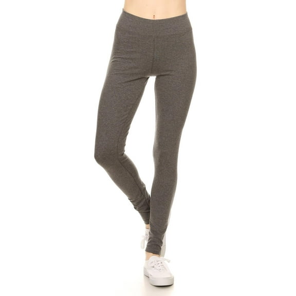 High Waisted Sport Cotton Leggings Charcoal S