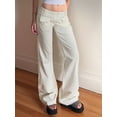 thumbnail image 4 of Women'S Wide Leg Jeans Low Waist Causal Straight Leg Business Cargo Pants White S, 4 of 7