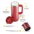 thumbnail image 4 of Taza de viaje RTIC Road Trip 600 ml con bandera de acero inoxidable, color rojo, 4 of 7