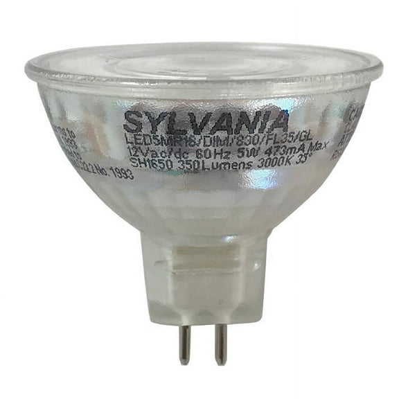 Sylvania 78233 - LED5MR16/DIM/830/FL35/GL/RP MR16 Flood LED Light Bulb