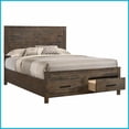 thumbnail image 2 of Queen Size Asian Hardwood Platform Storage Bed with Drawers, Rustic Golden Brown for Master Bedroom, 2 of 6