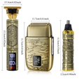 thumbnail image 2 of 3 in 1 Electric Hair Trimmer Kit, 1 Set Rechargeable Hair Clipper & Beard Shaver & Nose Hair Clipper with Accessories, Professional Hair Grooming Tool for Men, 2 of 10