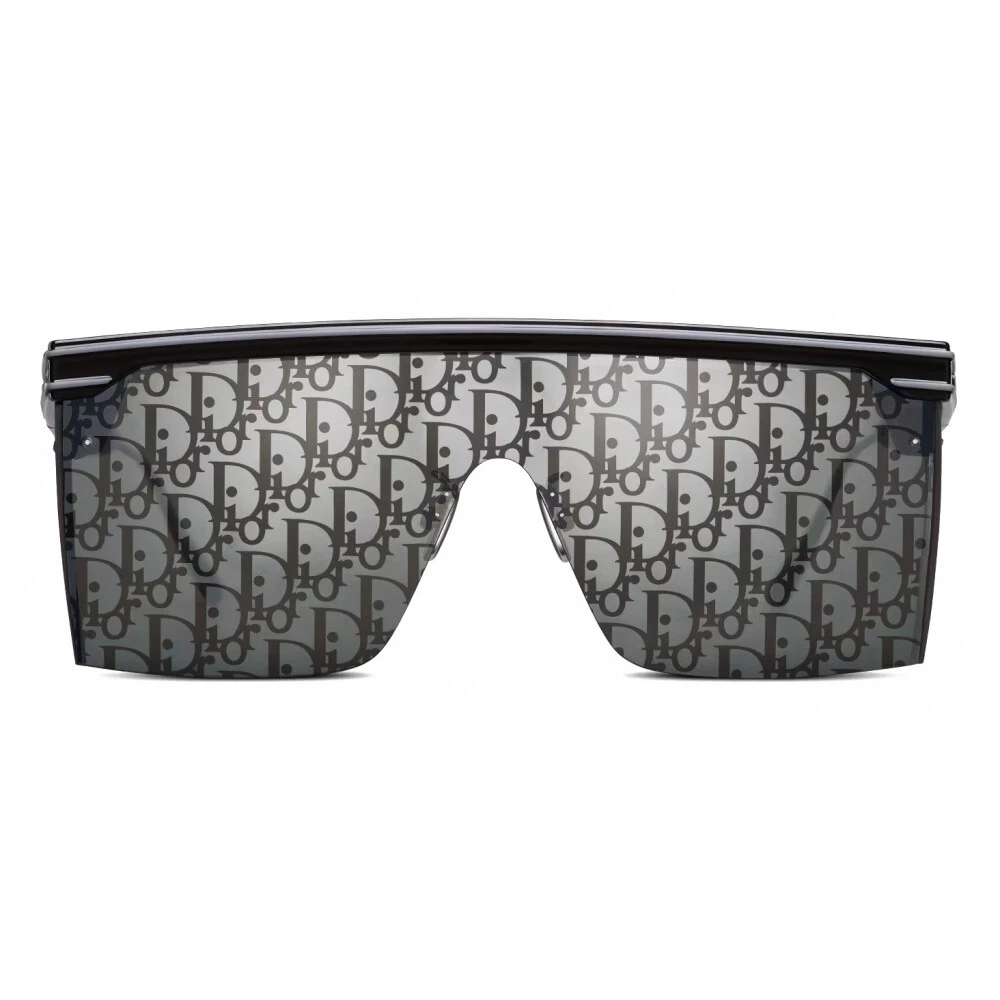 Christian Dior Black Oblique Mask Diorclub M1U Unisex Logo Sunglasses New