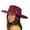 Wider Berry, variant on Wool Wide Brim Porkpie Fedora Hat with Simple Band Accent - Burgundy