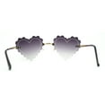 thumbnail image 4 of Womens Rimless Unique Laced Edge Heart Shape Retro Sunglasses Gold Smoke, 4 of 4