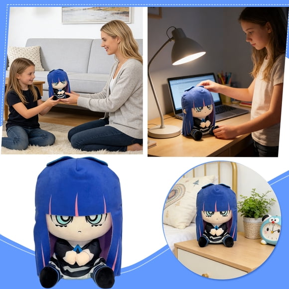 NAOJIE Panty & Stocking with Garterbelt Anime Plush Cute Plush Toy Gift Desktop Ornament for Fans,12" Stocking-Anarchy