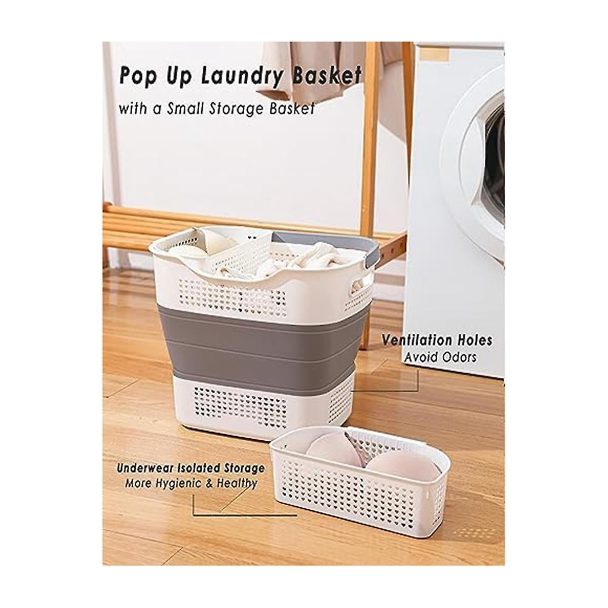 Laundry Basket, Foldable Laundry Basket Pp With Handles,-up Storage Container/hamper
