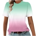 thumbnail image 3 of Ichuanyi Womens Summer Tops Trendy Gradient Color Print Short Sleeve Tshirts Shirts Crew Neck T Shirts Fashion, 3 of 7