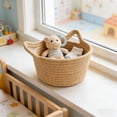thumbnail image 2 of Rope Storage Basket with Cats Ear Handles, Decorative Desktop Organizer for Keys Cosmetics and Sundries, 2 of 6