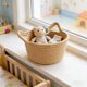 thumbnail image 1 of Rope Storage Basket With Cats Ear Handles Decorative Desktop Organizer For Keys Cosmetics And Sundries, 1 of 6