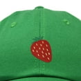 thumbnail image 2 of Dalix Strawberry Embroidered Cotton Dad Hat Fruit Adjustable Casual Baseball Cap Nature Womens in Kelly Green, 2 of 5
