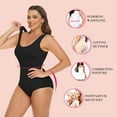 thumbnail image 4 of Vaslanda Women Waist Trainer Seamless Round Neck Tummy Control Shapewear Bodysuit, 4 of 7