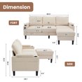thumbnail image 3 of JONPONY 68.5" 3-seat combo sofa with storage ottoman for living room apartment bedroom and compact room, Upholstered sectional Couch，Beige, 3 of 14