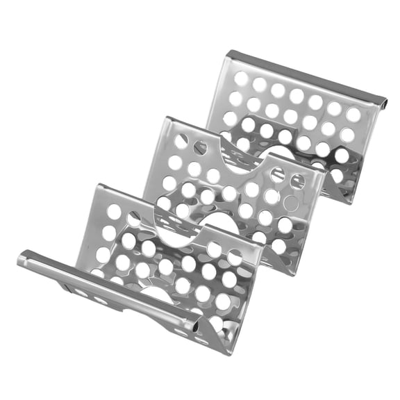 Stainless Steel Taco Holder Stand, Fast Heating Rack with Holes for 3 Tacos, Heavy Duty Upright Server for Oven & Party, Silver