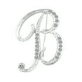 thumbnail image 2 of Naierhg 1 Pc Fashion Unisex Rhinestone English Letters Alphabet A-Z Brooch Pin Ornament Silver, 2 of 8