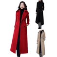 thumbnail image 3 of Thermal Winter Overcoat Women Business Mid-calf Length Jacket Formal Wool Blends Double-breasted Coat Thick Shznv, 3 of 5