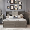 thumbnail image 3 of King Size Platform Bed with Storage Headboard & 8 Drawers,White, 3 of 17