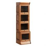 Crafters and Weavers Arts and Crafts Wood Narrow Barrister Bookcase in Cherry