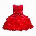 thumbnail image 1 of NIEWTR Flower Girl Robe en Tulle Satin pour Invité de Mariage, Fête, Anniversaire, Princesse, Concours, Enfants, Robe de Soirée (Rouge, 2-3 Ans), 1 of 4