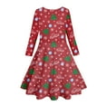 thumbnail image 5 of LUOGENLI Girls Dresses 5T Formal Kids Toddler Girls Christmas Trees Deer Print Christmas Long Sleeve Party Princess Dress Baby Girls' Dresses 3-6 Months Summer Dresses for Girls Red-D Size 8-9 Years, 5 of 5