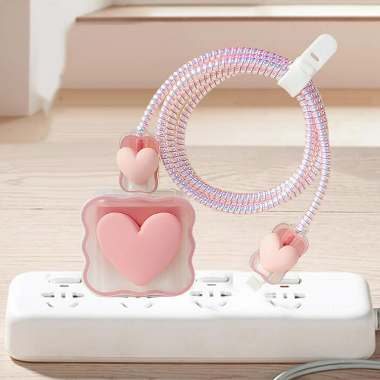 Chargers Cable Protective Cover Protector For Mobile Pink