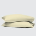 thumbnail image 3 of 100% Cotton Egyptian Standard Pillowcases, 1000 Thread Count Soft, Silky & Breathable 2-Piece Set Pale Yellow by Aireolux, 3 of 9