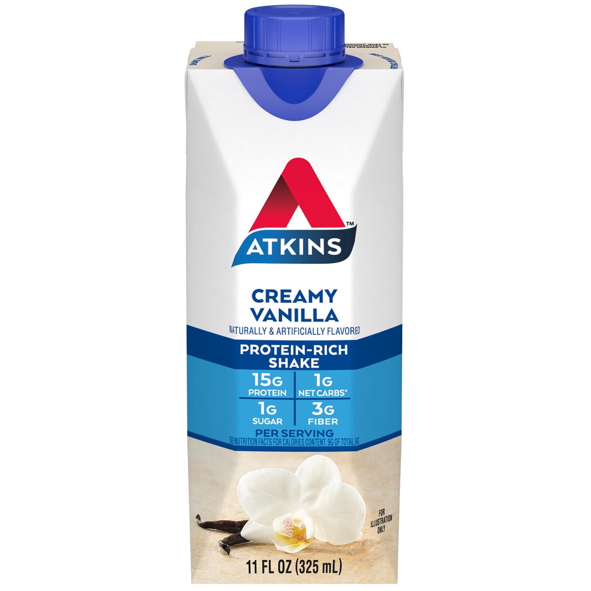 Atkins Protein Shake 15g Protein, Vanilla, Keto Friendly, 3/4 Count